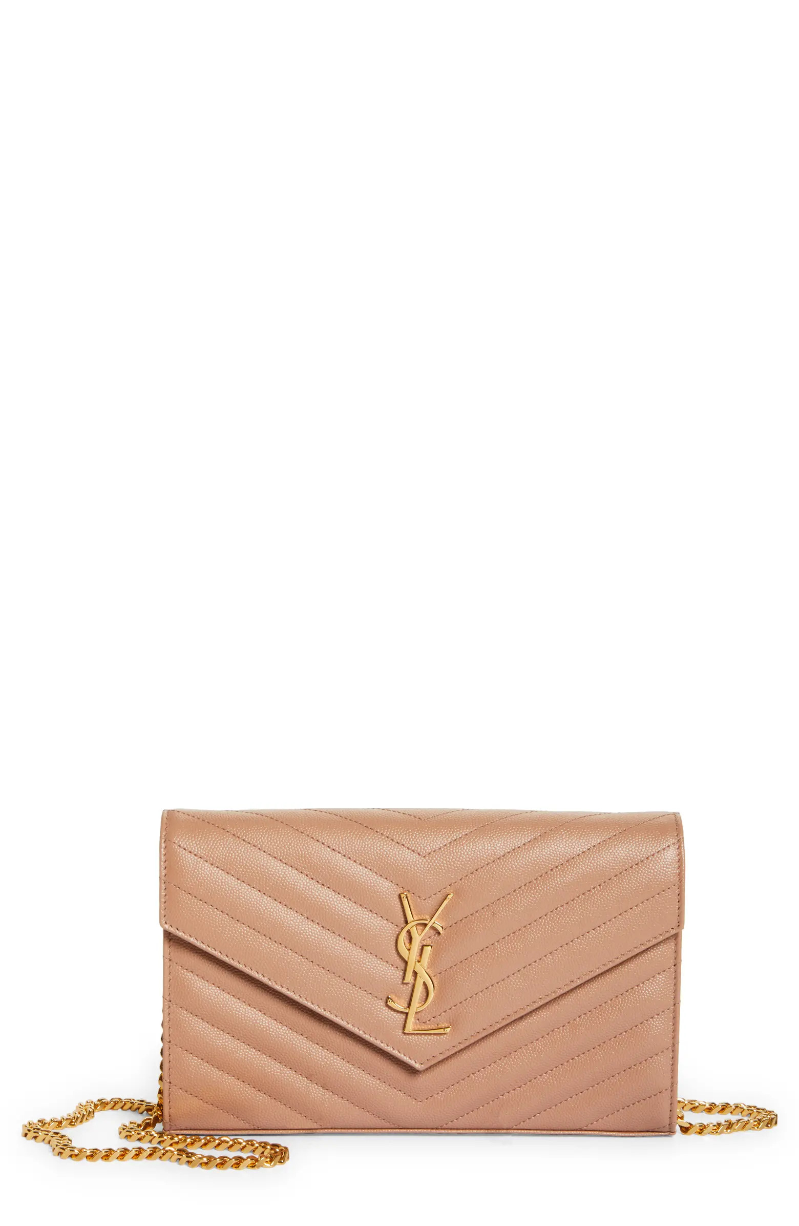 Large Monogram Quilted Leather Wallet on a Chain | Nordstrom