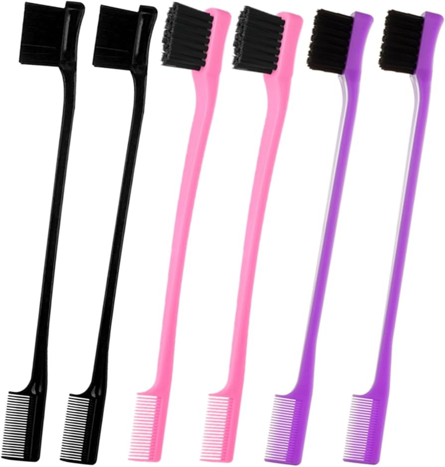 6Pack Double Sided Edge Control Hair Brush Professional Edge Control Hair Brush Comb Set, Dual-Si... | Amazon (US)