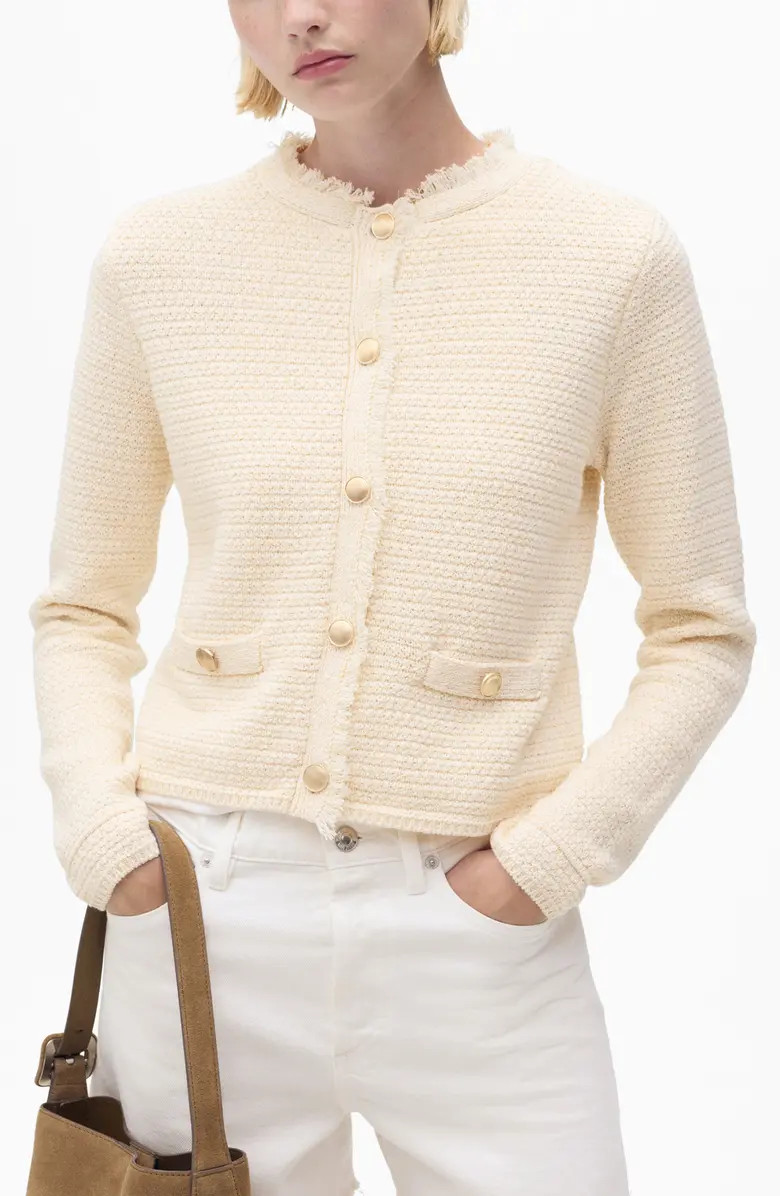 MANGO Frayed Edge Cardigan | Nordstrom | Nordstrom
