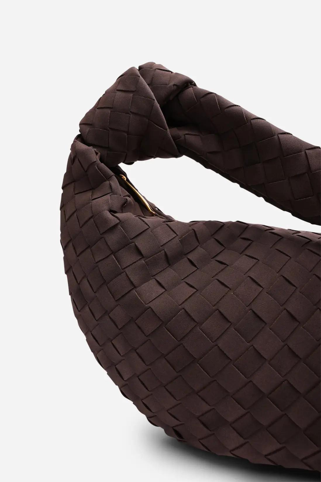 Dark Brown Where's That From 'Aqua' Knotted Strap Woven Shoulder Bag | Boohoo | Boohoo.com (UK & IE)