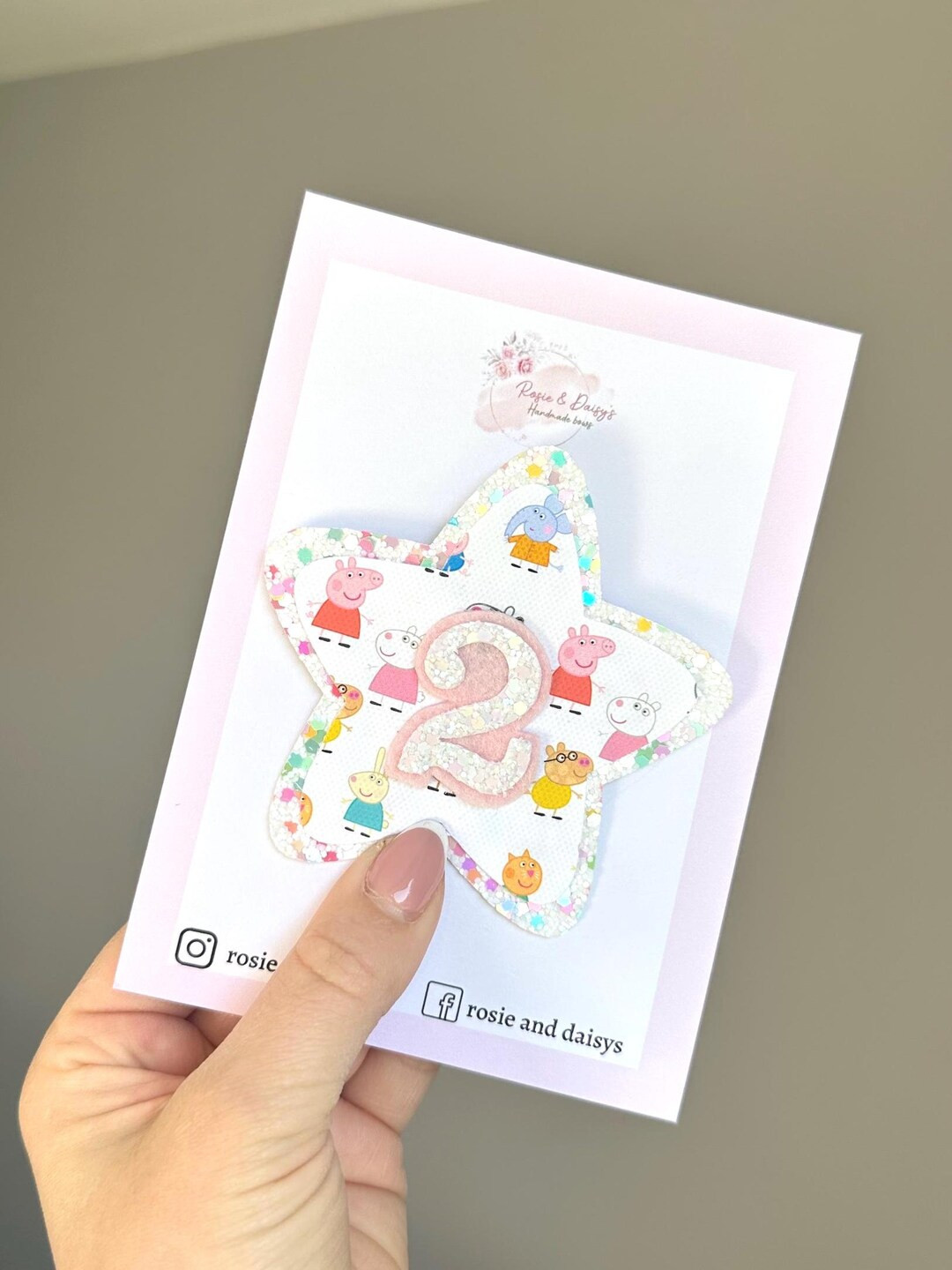Peppa Pig Birthday Badge, Glitter Birthday Badges - Etsy UK | Etsy (US)