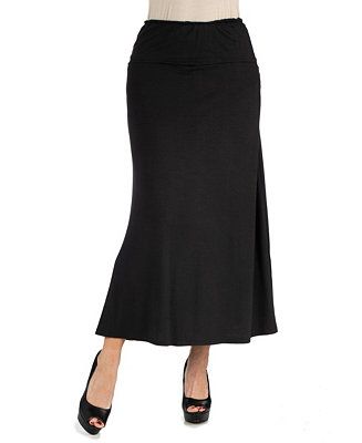 24seven Comfort Apparel Women's Elastic Waist Maxi Skirt & Reviews - Skirts - Women - Macy's | Macys (US)