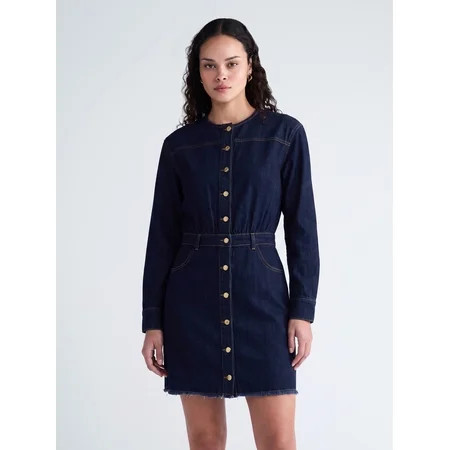Scoop Women s and Women s Plus Mini Button Front Dress  Sizes XS-4X | Walmart (US)