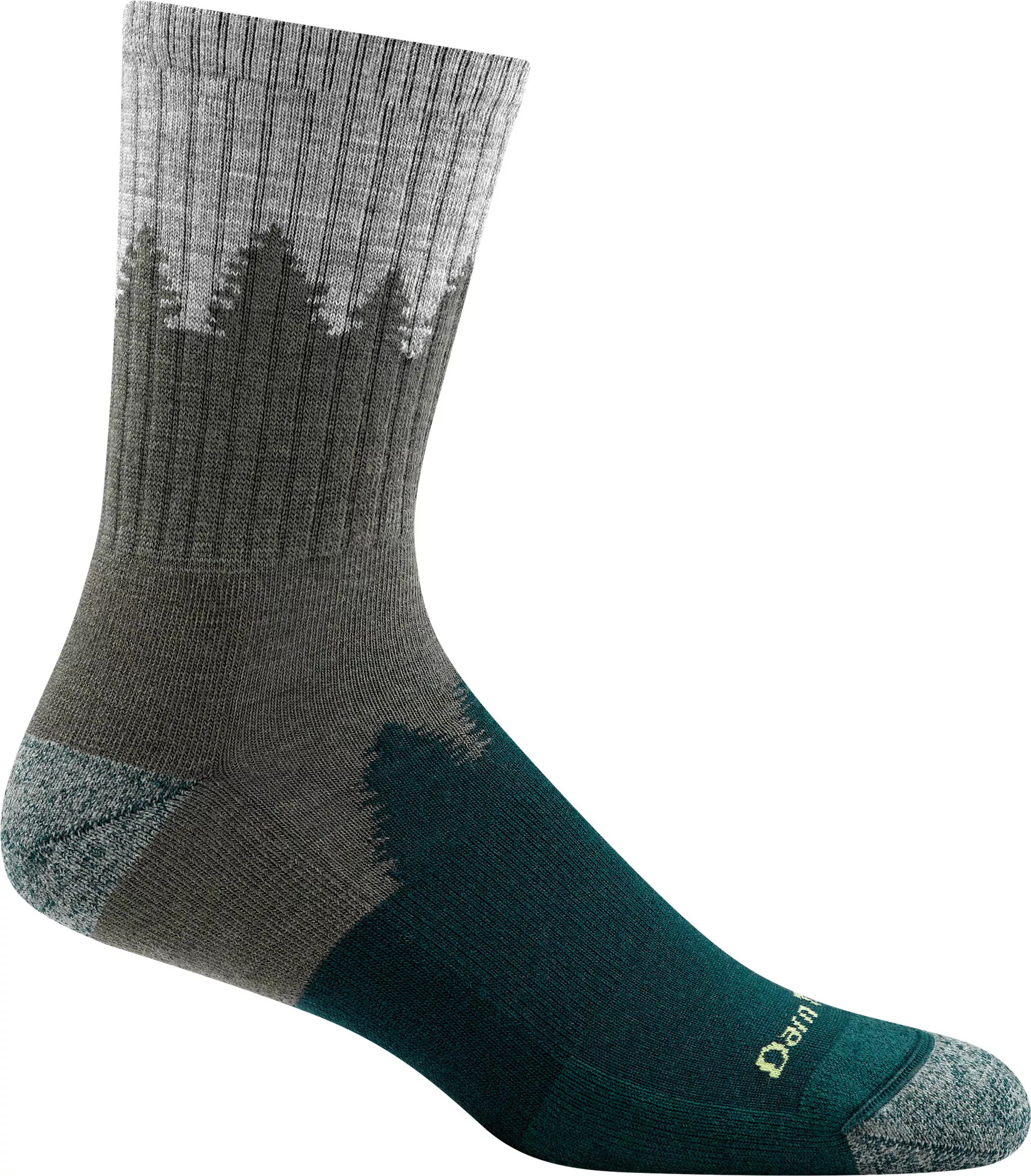 Darn Tough Men's Number 2 Micro Crew Midweight Hiking Socks, XL, Green | Public Lands