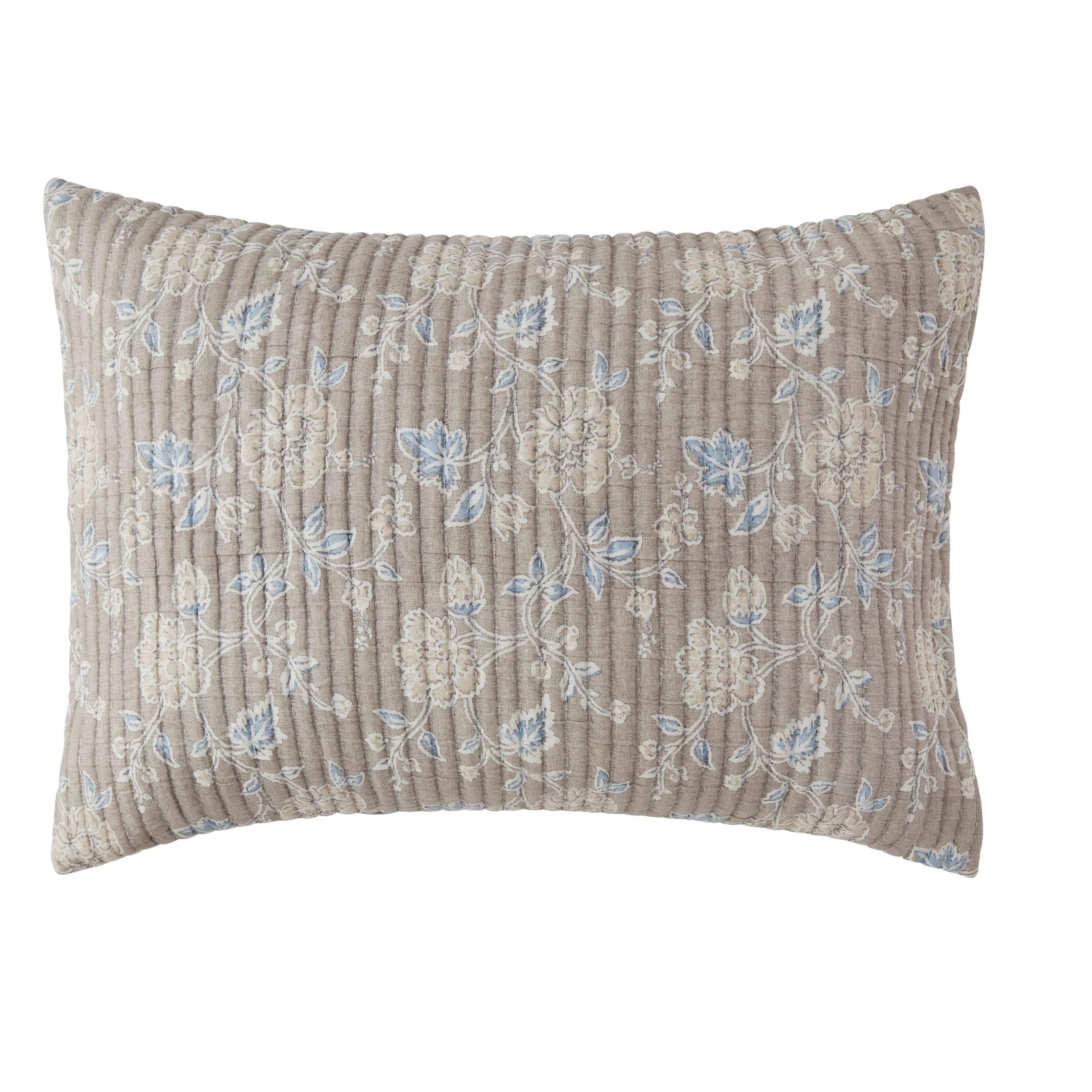 Mainstays 100% Cotton Matelassé Pillow Sham Bedding, Standard/Queen, 2 Pack, Beige Floral | Walmart (US)