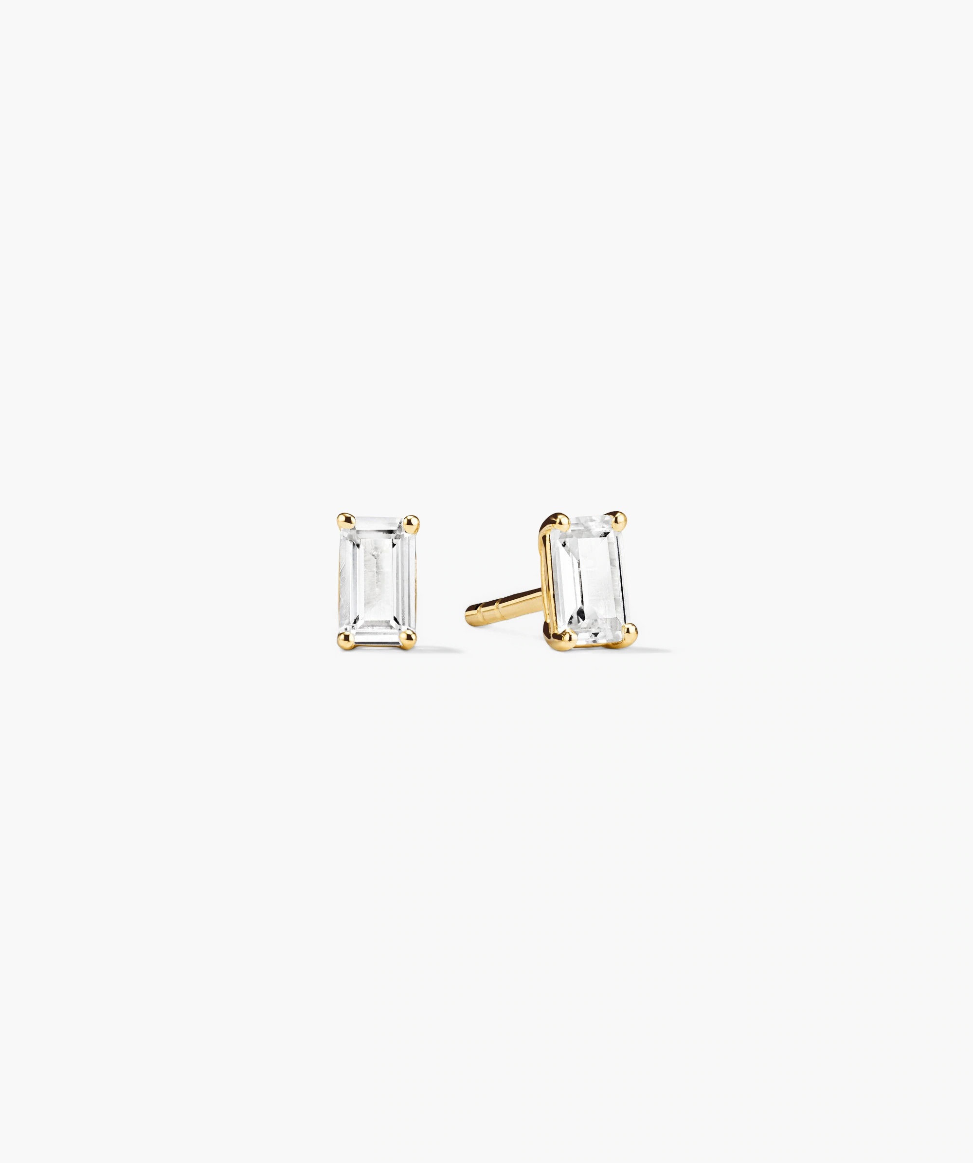 Lab Grown Sapphire Emerald Cut Studs | Mejuri Fine Crew