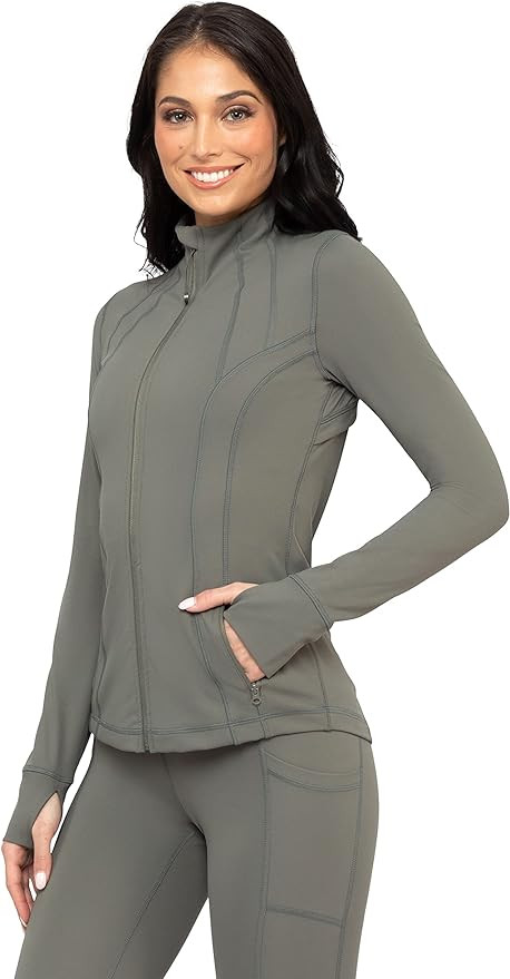 90 Degree By Reflex Full Zip Running Track Jacket Lightweight Athletic Slim Fit Jacket with Thumb... | Amazon (US)