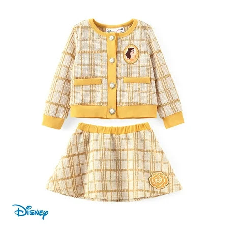 Disney Princess Belle Girls Skirts Set Preppy Plaid Tweed Jackets and Skirts 2 Pieces Outfit Sizes 2-6 | Walmart (US)