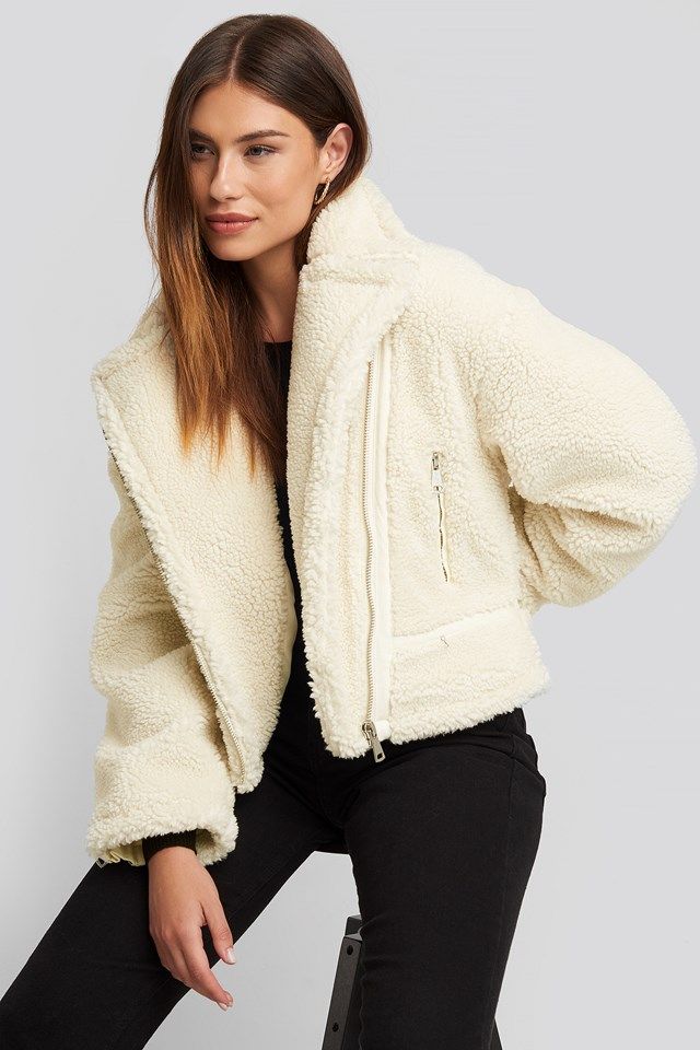 Teddy Biker Jacket White | NA-KD DE, AT, CH