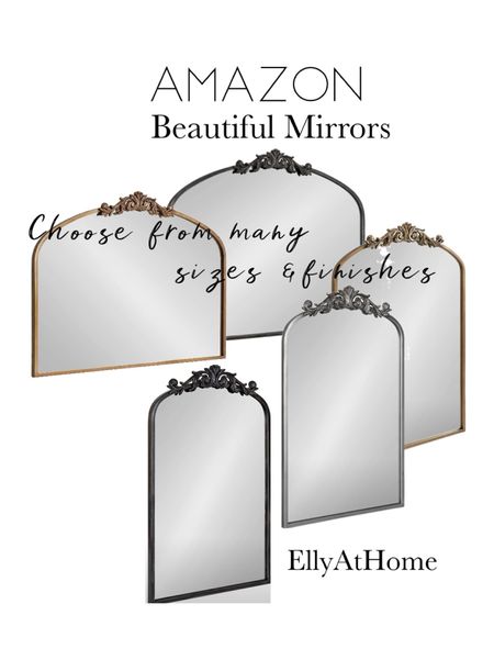 Beautiful ornate mirrors in a variety of sizes and finishes. Add a touch of elegance to your dining room, bedroom, living room, bathroom. Traditional, classic home style. Gold, black, white, silver. Amazon home, free shipping. 

#LTKhome #LTKfamily