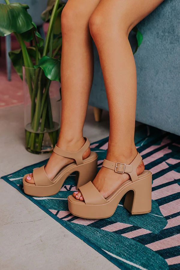 The Aria Platform Heel in Iced Latte | Impressions Online Boutique