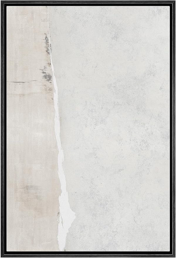 SIGNWIN Framed Canvas Print Wall Art Gray Tan Watercolor Pastel Color Field Abstract Shapes Moder... | Amazon (US)