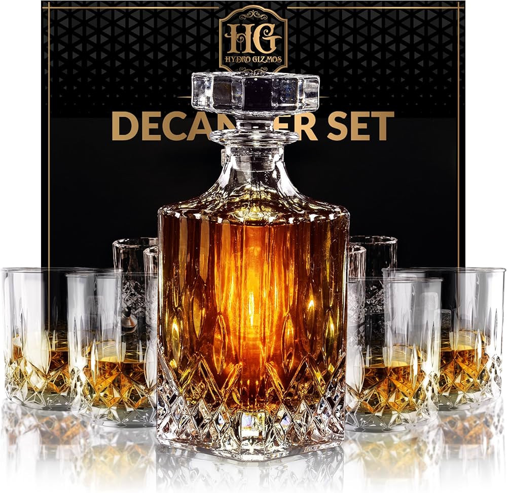 Luxury Gift For Men – Whiskey Decanter Set For Beloved Husband Or Dad Birthday Gift – 4 Whisk... | Amazon (US)