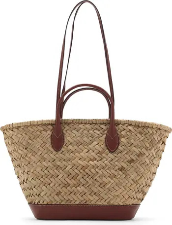 MANGO Large Double Handle Natural Fiber Shoulder Bag | Nordstrom | Nordstrom