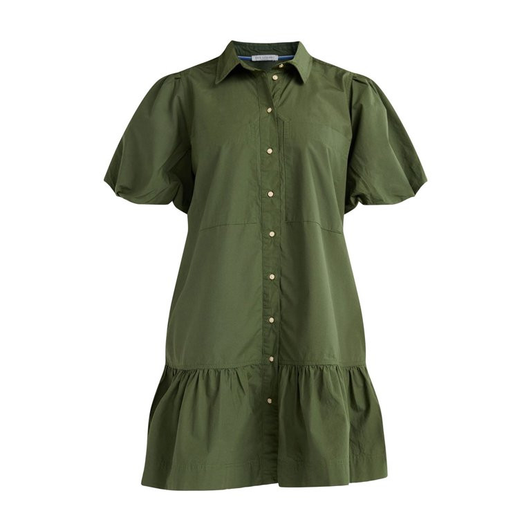 Free Assembly Women’s and Women's Plus Cotton Ruffle Mini Dress with Puff Sleeves, Sizes XS-4X | Walmart (US)