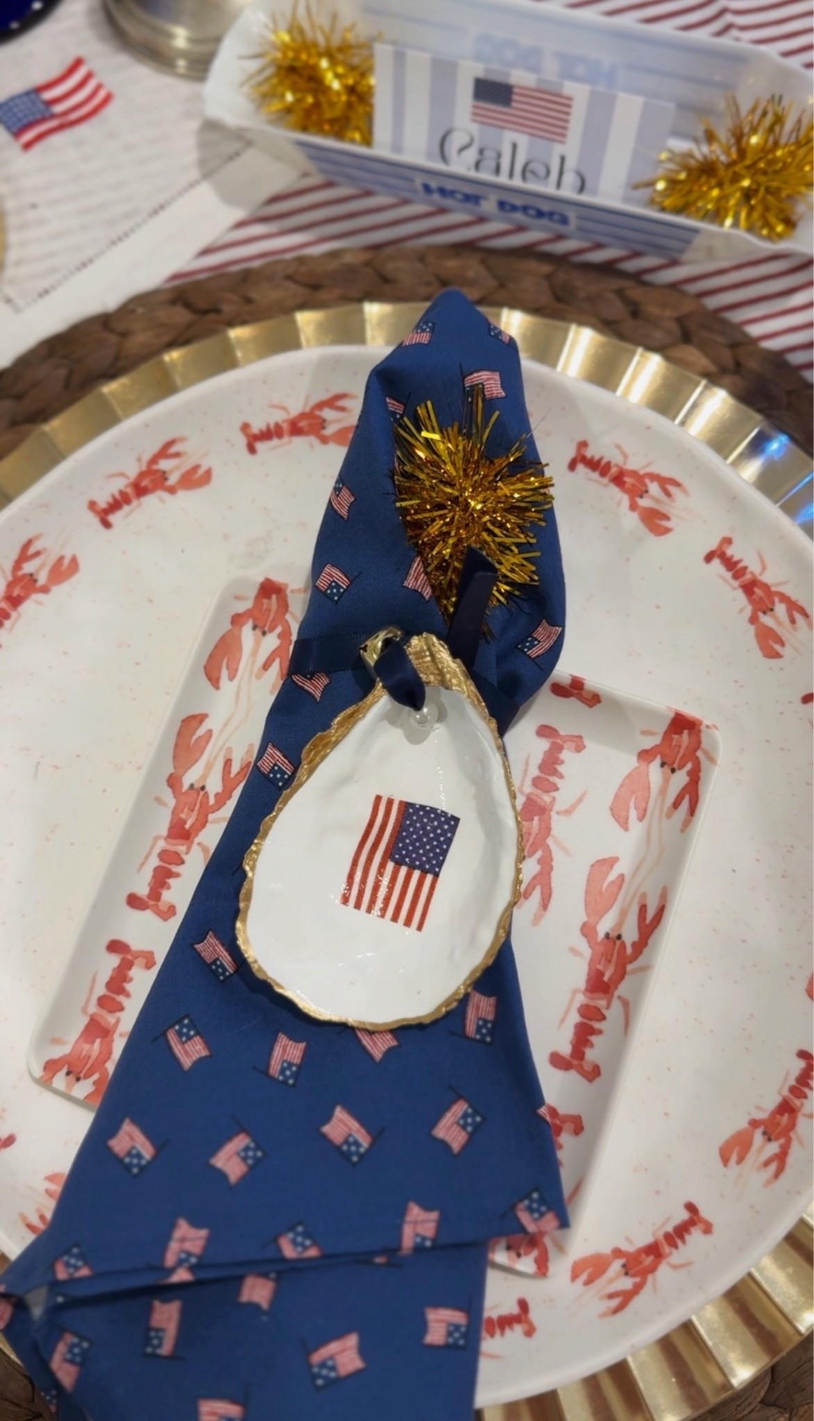The start of my American themed table setting for the summer xoxo #tablesetting #memorialday #july4th #laborday #americanthemed