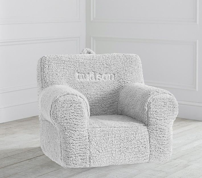 Gray Cozy Sherpa Anywhere Chair® | Pottery Barn Kids