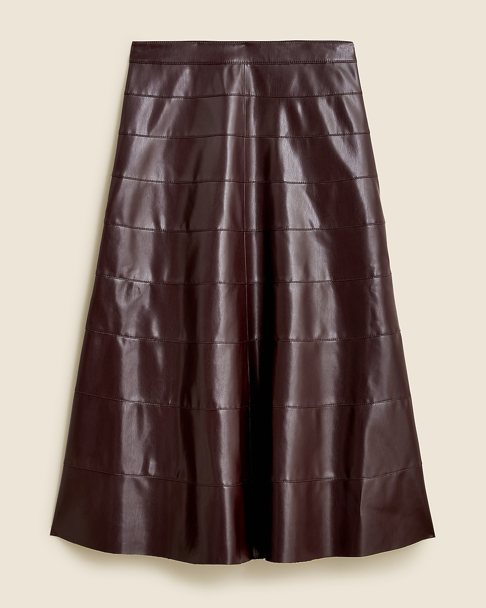 Seamed circle skirt in faux leather | J. Crew US