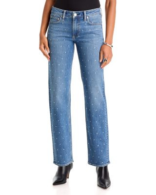rag & bone Harlow Mid Rise Embellished Slim Straight Jeans in Milljewel | Bloomingdale's (US)