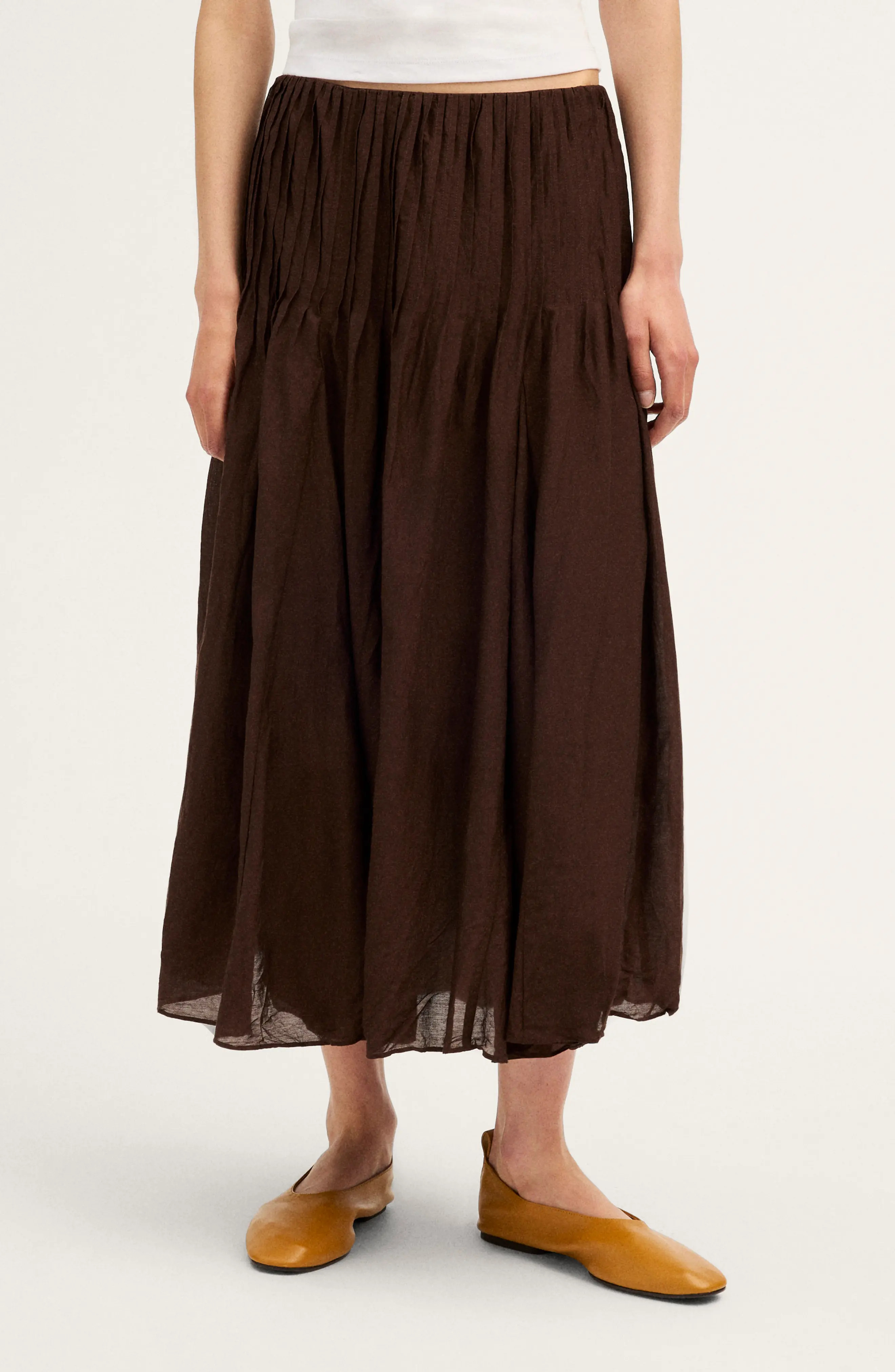 Madewell Pintuck Midi Skirt in Dark Chicory at Nordstrom, Size Medium | Nordstrom