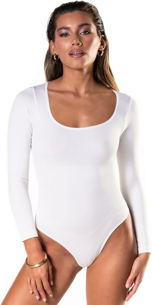 HeyShape - Long Sleeve Shapewear Bodysuits for Women Scoop Neck Body suits Tummy Control Shapewear Tank Tops | Amazon (US)