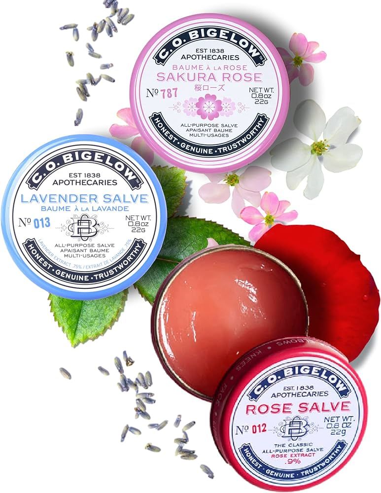 C.O. Bigelow All Purpose Salves, Variety Pack of 3 Lip Balm Tins for Chapped Lips & Dry Skin - Cl... | Amazon (US)