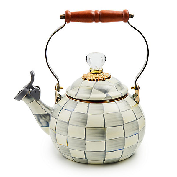 MacKenzie-Childs Sterling Check Whistling Tea Kettle | MacKenzie-Childs
