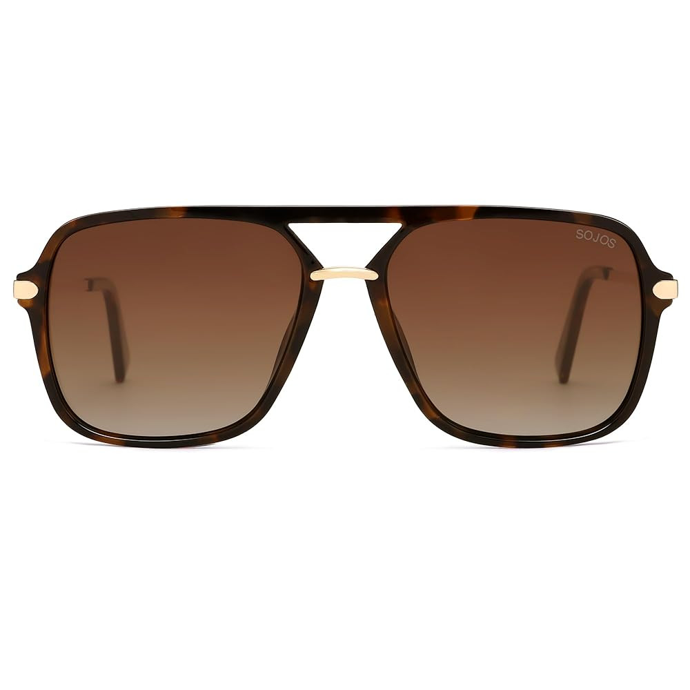 SOJOS Sunglasses for Women & Men, Square, Retro, Polarized Lens, Trendy Aviator, 90s Shades | Amazon (US)
