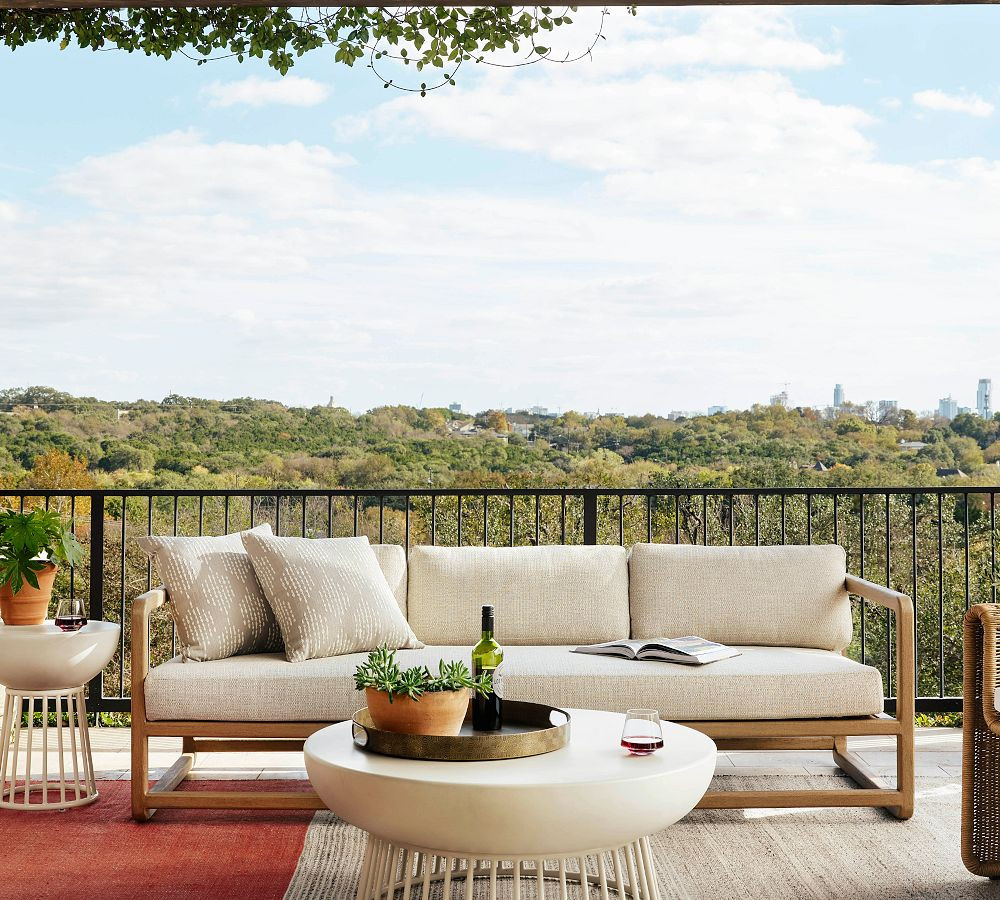 Solvang Teak Outdoor Sofa | Pottery Barn (US)