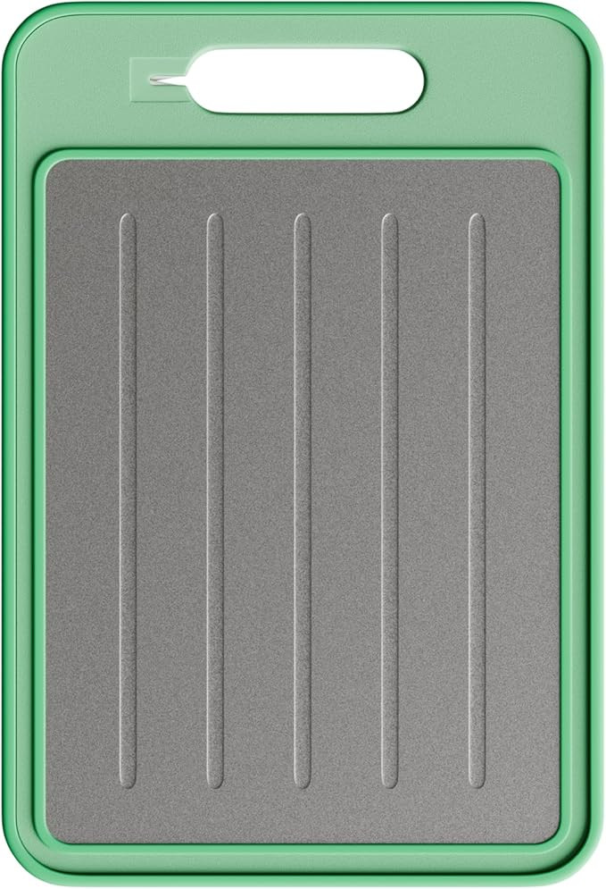 2-Sided Cutting Board with Built-In Grinder & Knife Sharpener - Stainless Steel & Buckwheat Surfa... | Amazon (US)