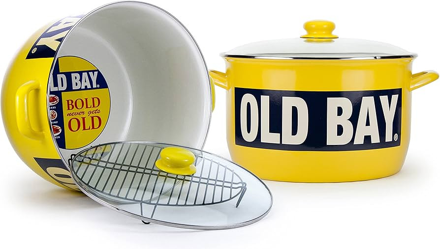 Golden Rabbit Enamelware Soup or Stock Pot, 18 quart, Old Bay | Amazon (US)