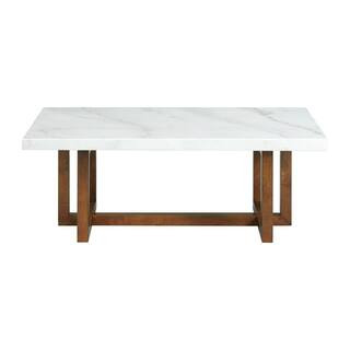 Picket House Furnishings Meyers Marble Rectangular 48 in. Coffee Table in White CTMS100CTE - The ... | The Home Depot