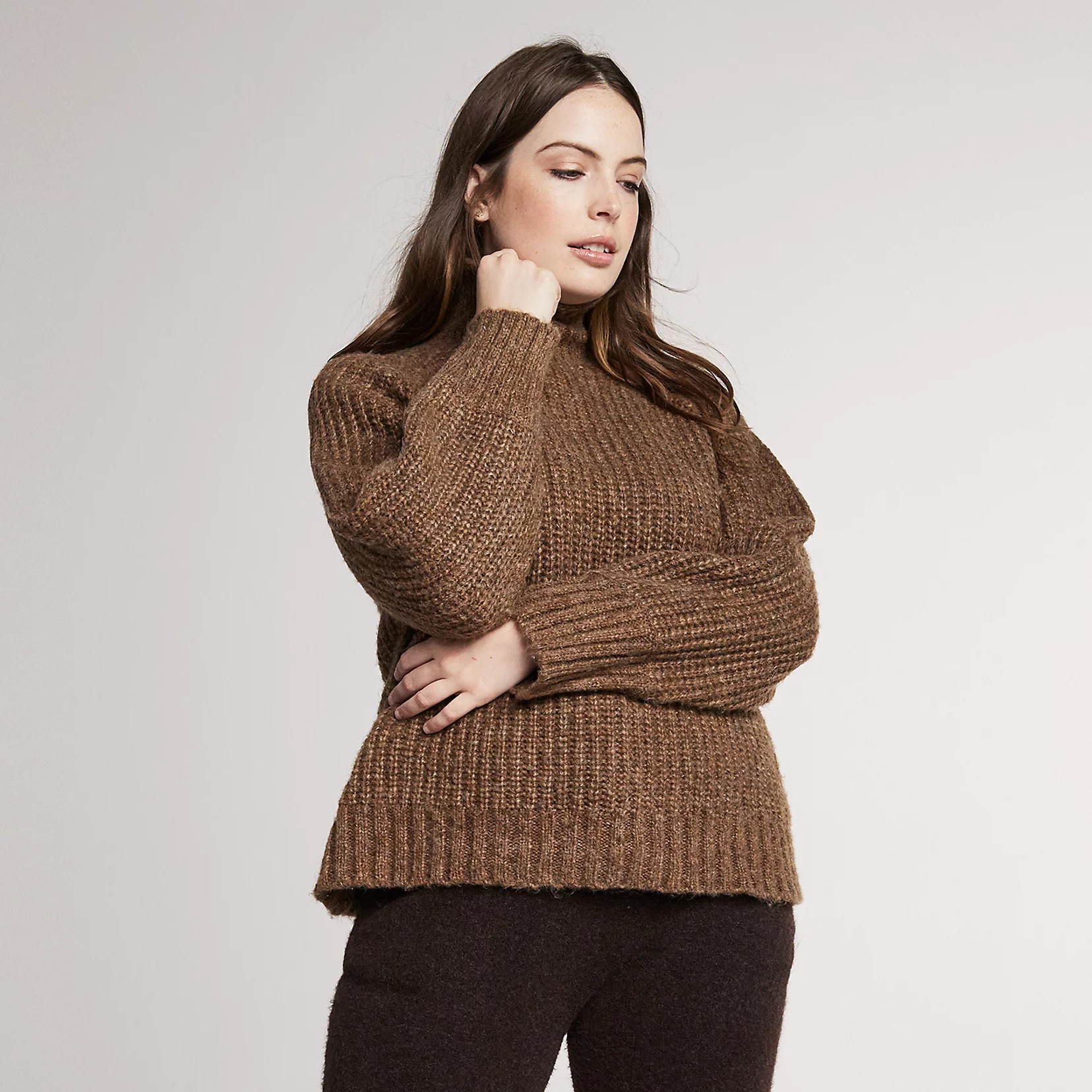 Women's Yummy Sweater Co. Funnel Neck Rib Sweater | Kohl's