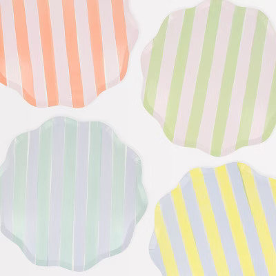 Meri Meri Pastel Stripe Dinner Plates (Pack of 8) | Target