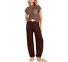ANRABESS Women's Two Piece Outfits Sweater Sets Knit Pullover Tops and High Waisted Pants Tracksu... | Amazon (US)