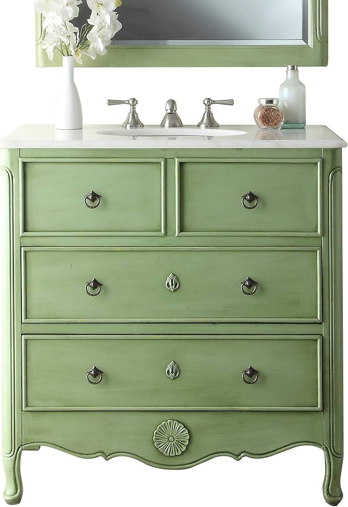 Benton Collection 34” Cottage Look Daleville Bathroom Sink Vanity Model HF081G (Vintage Mint Gr... | Amazon (US)