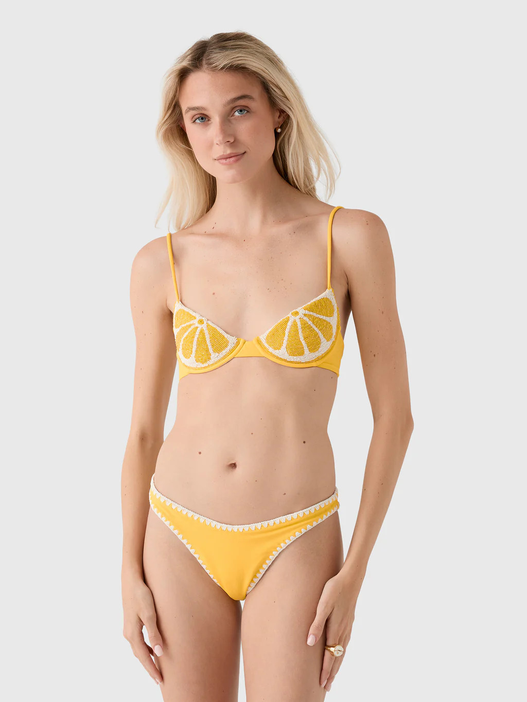 Leslie Amon Women's Lemon Slice Bikini Top | Saint Bernard