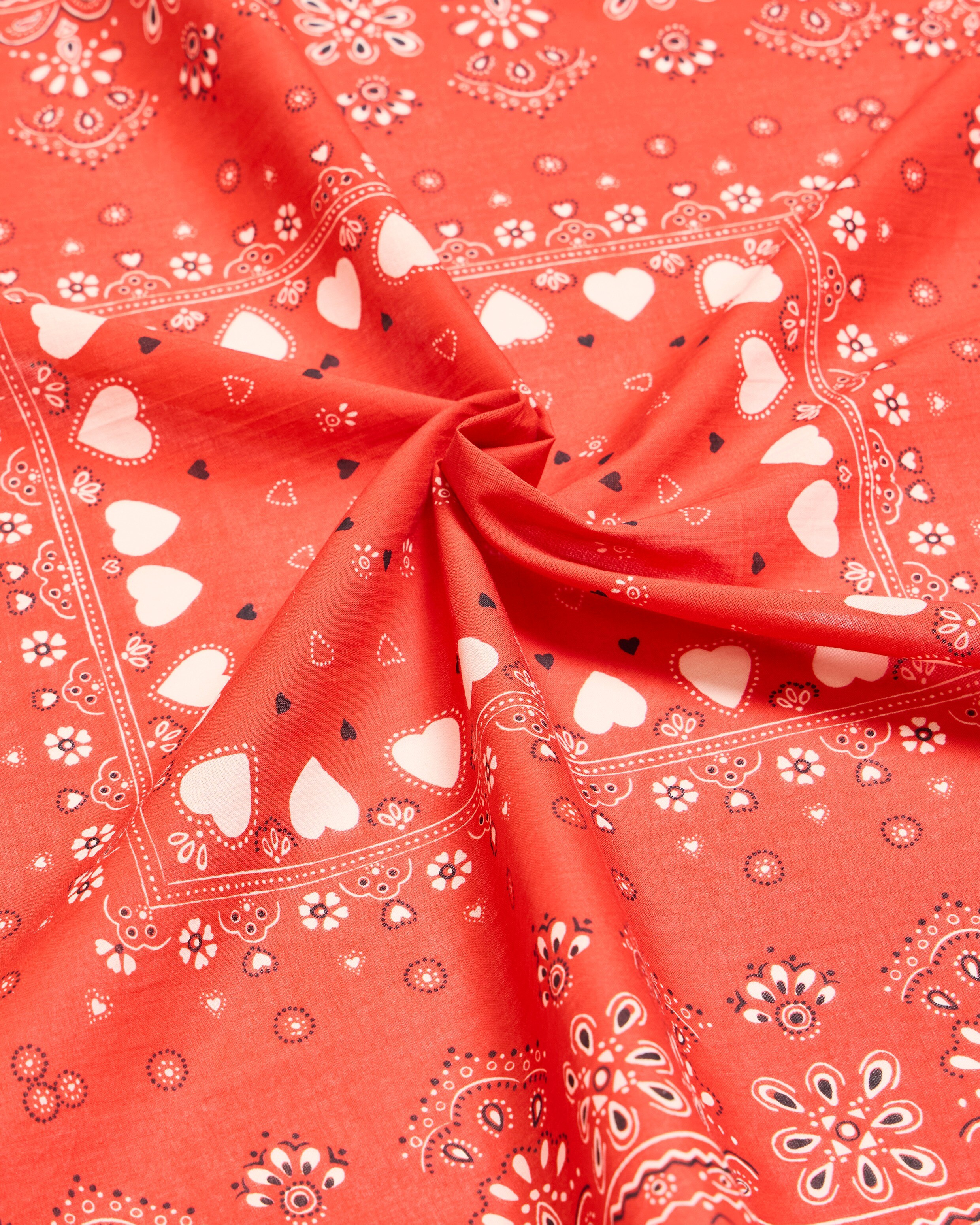 Red Heart Bandana Cotton Square Scarf | Oliver Bonas | Oliver Bonas (Global)