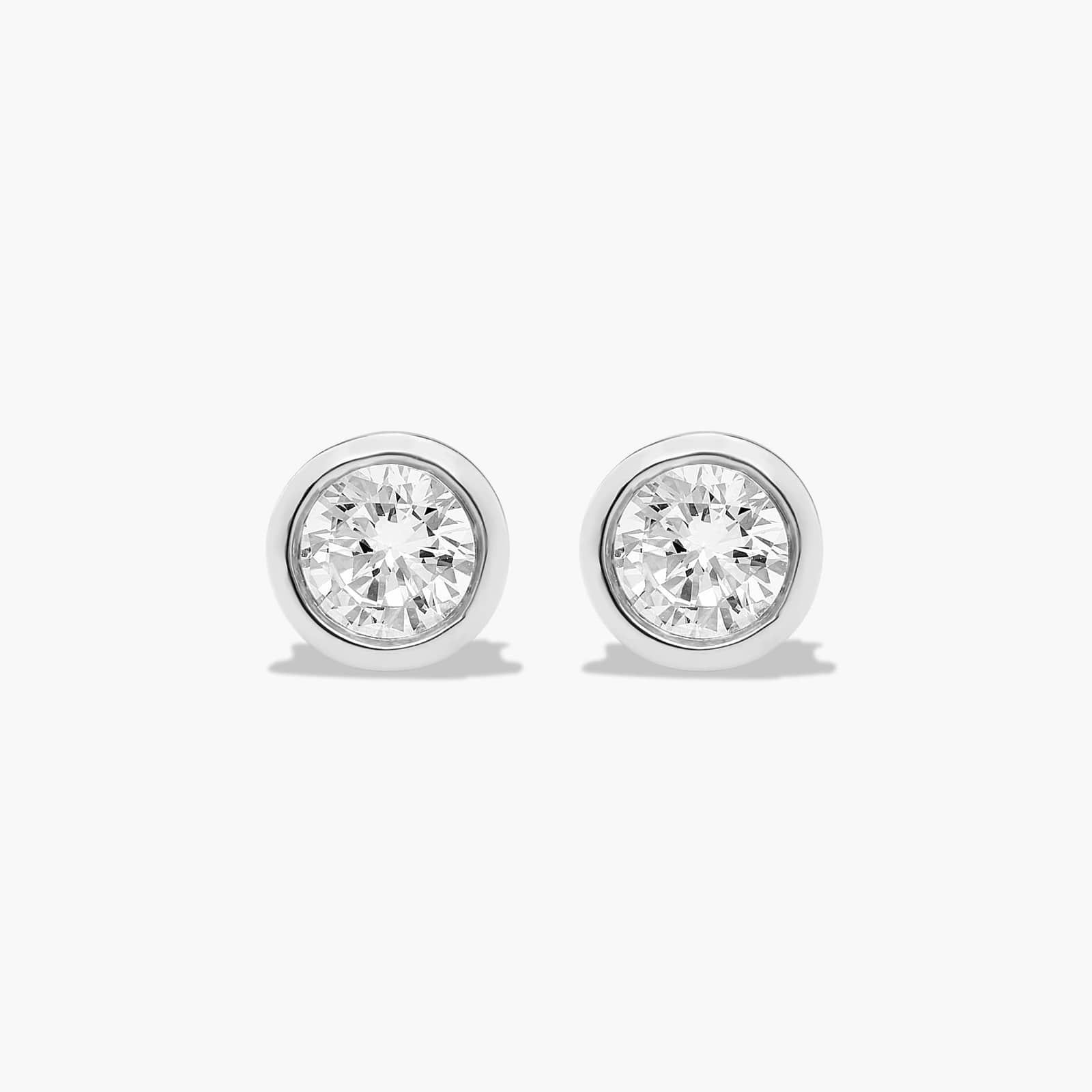 14K White Gold Bezel Lab-Grown Diamond Stud Earrings (0.25 CTW - F-G / VS2-SI1)-37541w1401l | JamesAllen