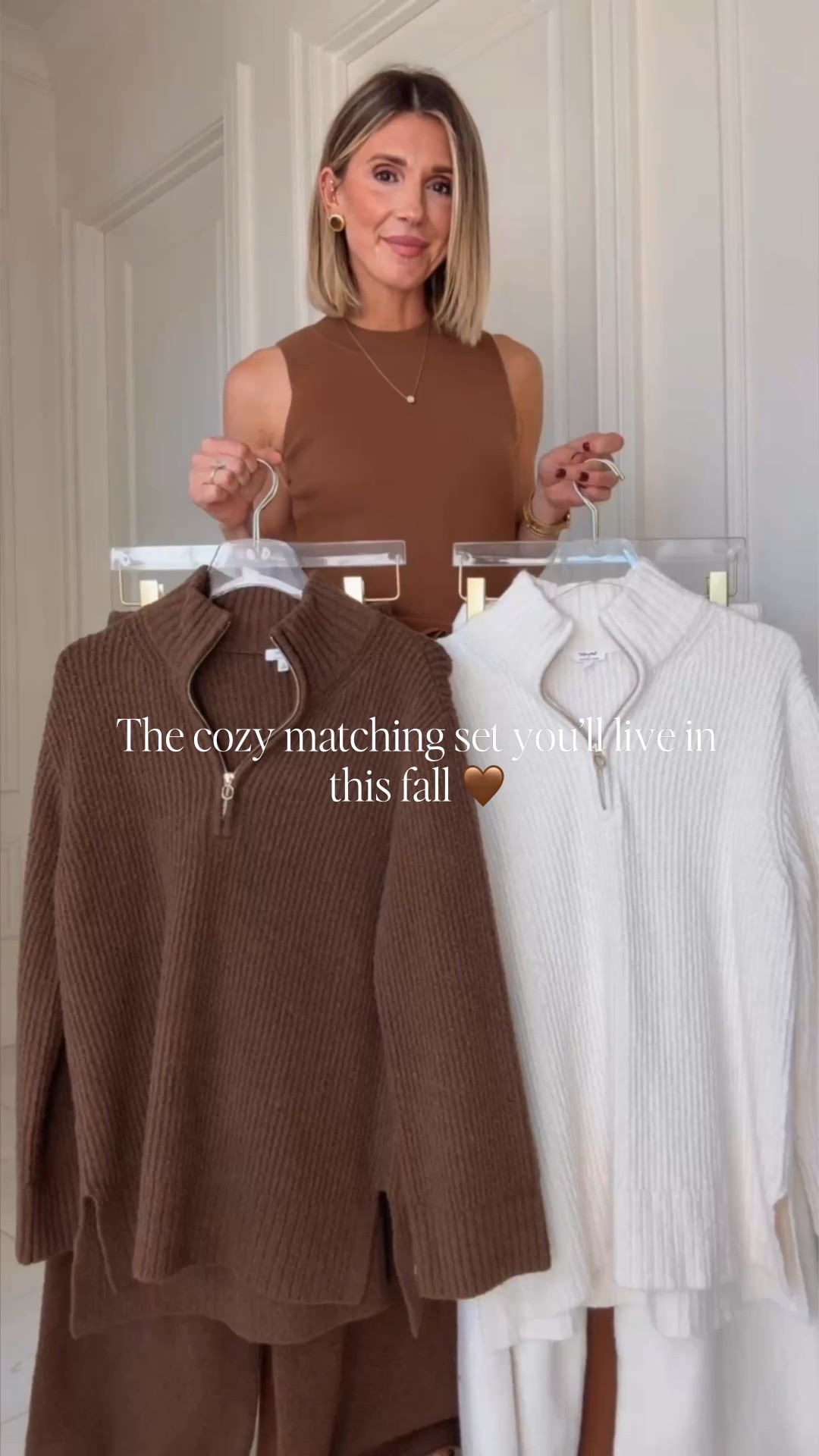 The cozy matching sweater set you need this fall. I'm wearing size small and I'm 5'7 for reference 