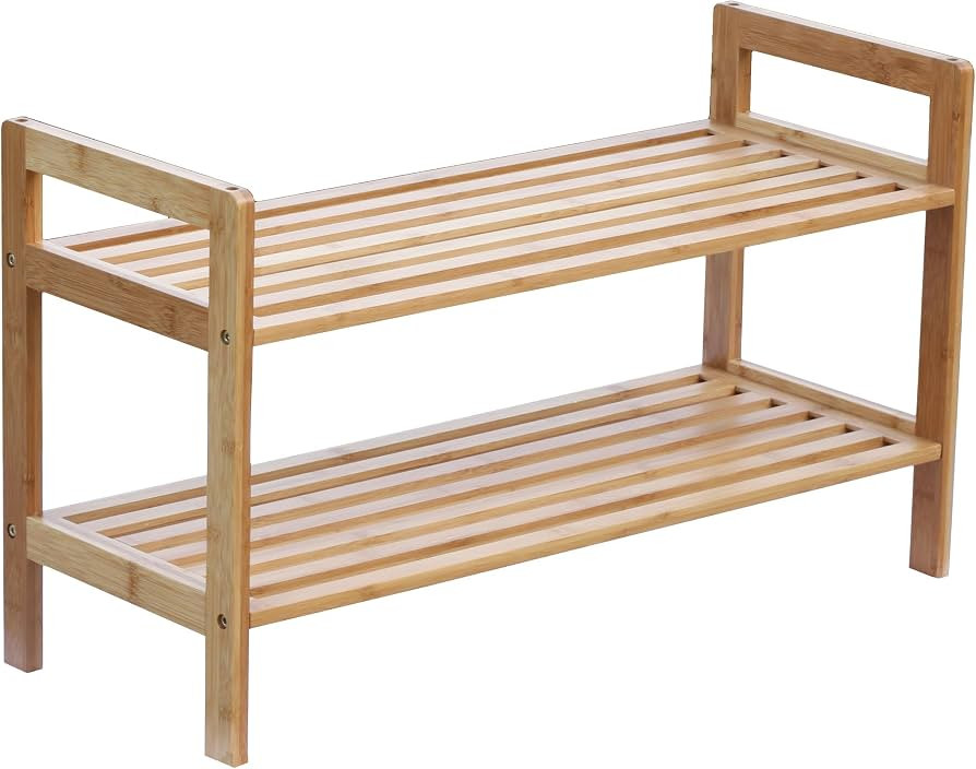Oceanstar 2-Tier Bamboo Shoe Rack, Brown, SR1309 | Amazon (US)