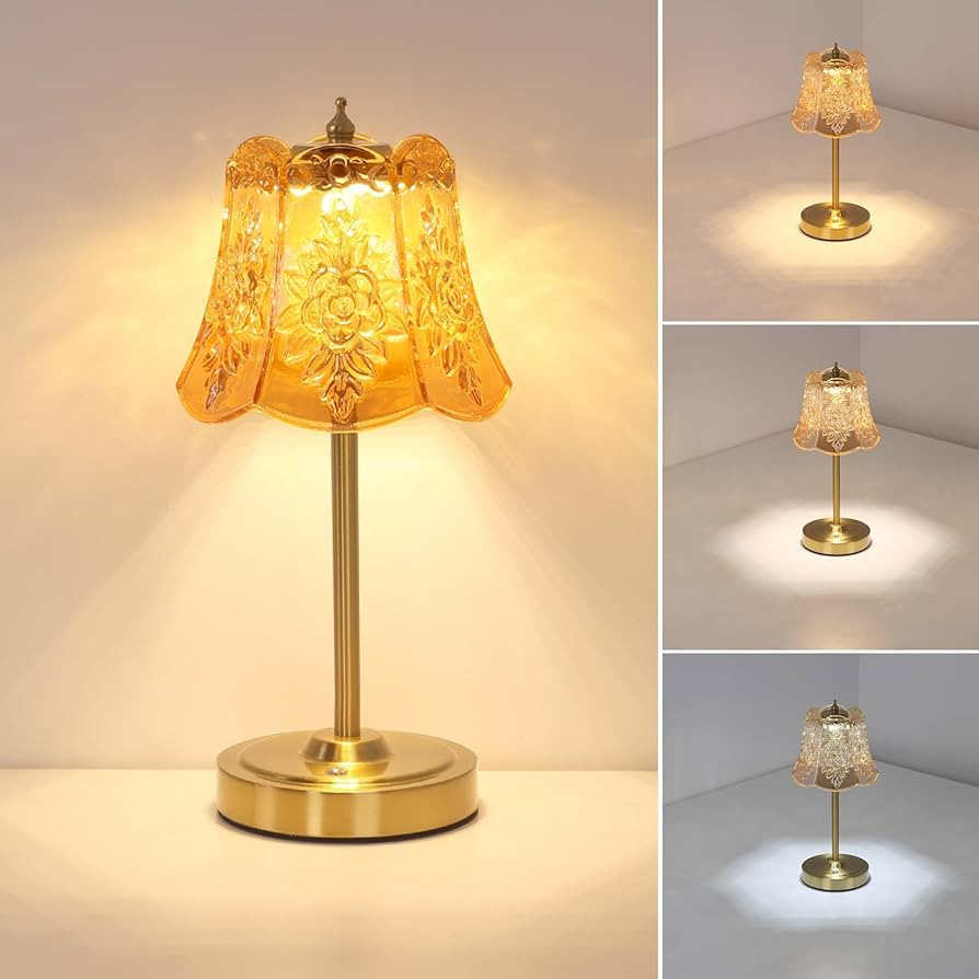 Small Table Lamp with 5200mAh Battery & Touch Control - 3 Adjustable Color Temperatures, Dimmable... | Amazon (US)