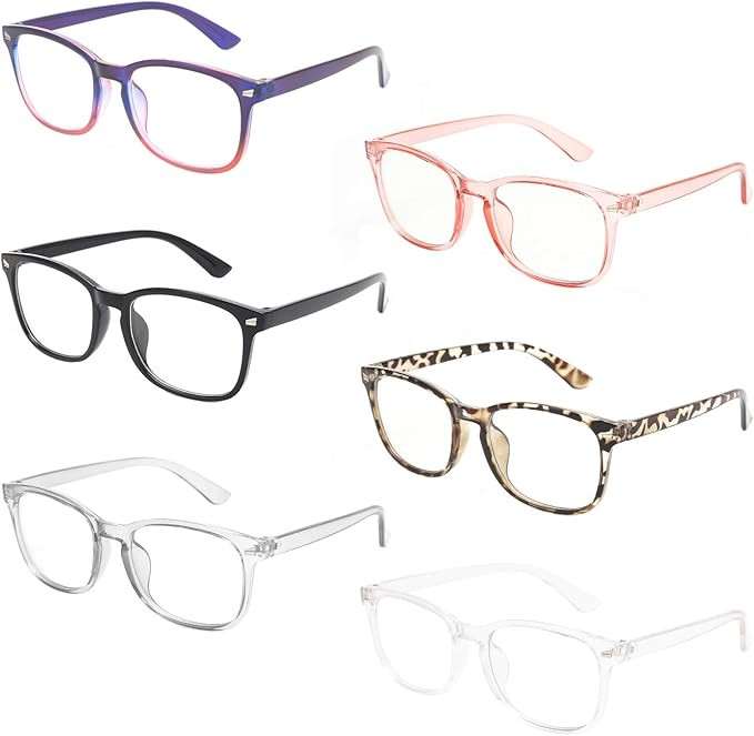 MIGSIR 6 Pack Blue Light Blocking Glasses for Computer Gaming, Fashion Fake Anti Eye Strain Eyegl... | Amazon (US)