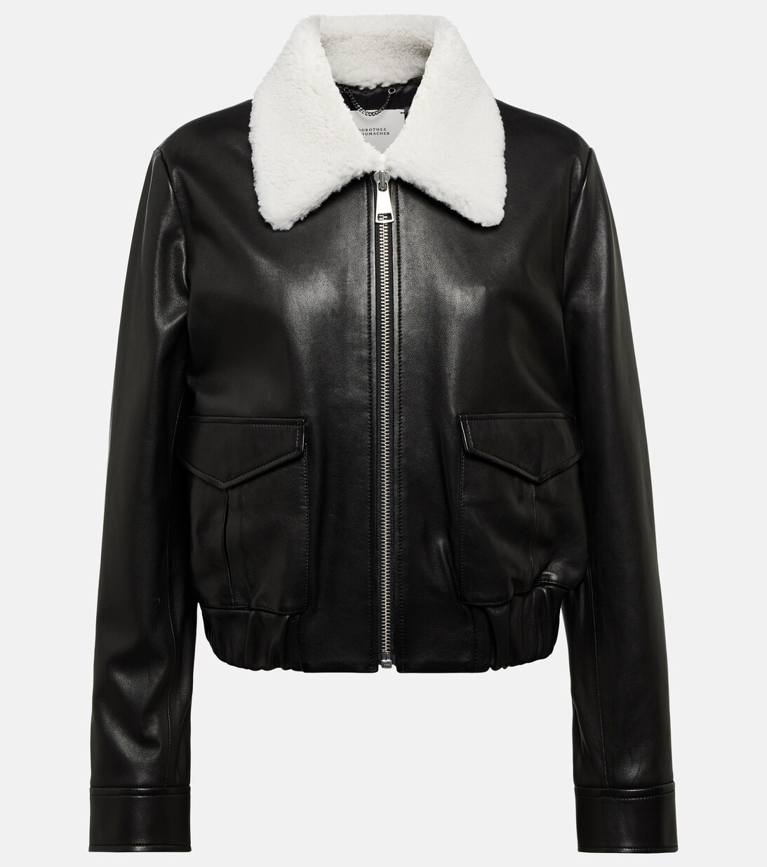 Shearling-trimmed leather jacket | Mytheresa (US/CA)