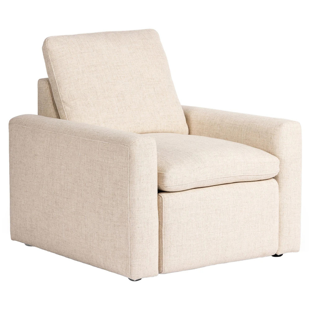 Elijah Modern Classic Beige Performance Power Recliner Chair | Kathy Kuo Home