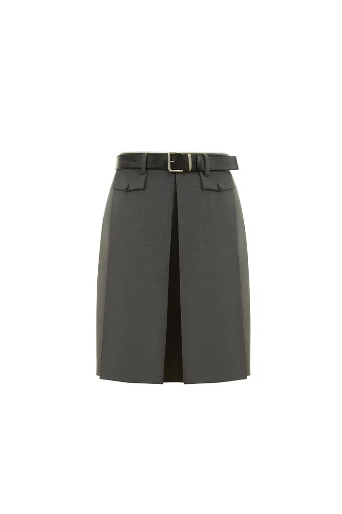 Aurora Pleated Skort in Fine Wool Blend | Fabrique