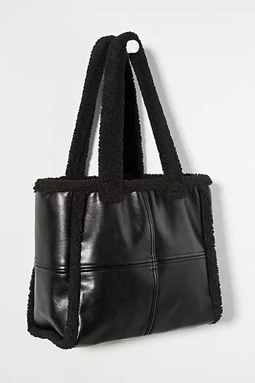 Faux Leather Sherpa Tote | Anthropologie (US)