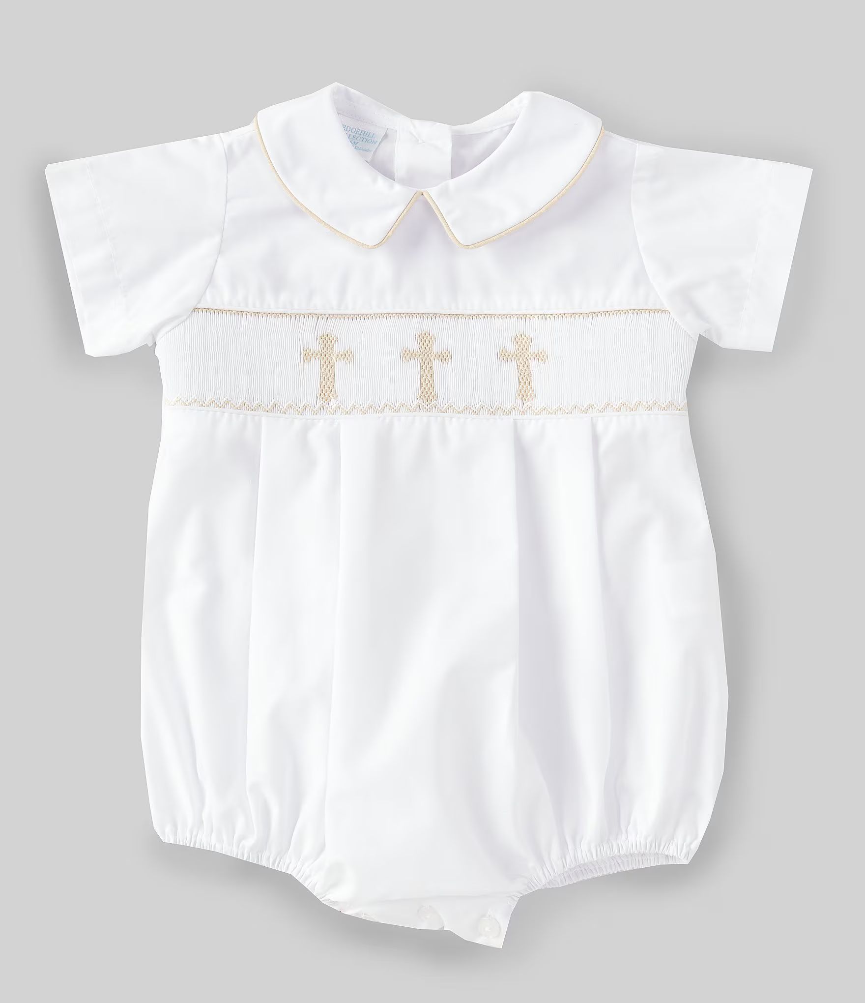 Baby Boys 3-9 Months Smocked Christening Short Sleeve Bubble Romper | Dillard's