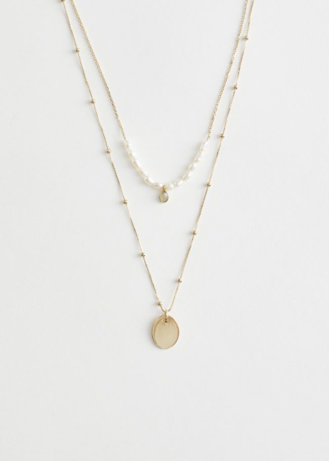 Duo Chain Pearl Pendant Necklace | & Other Stories US