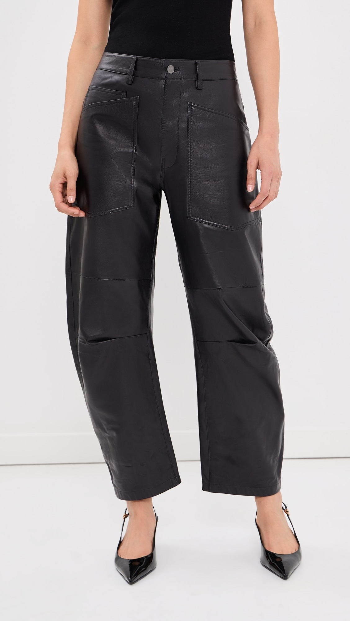Shon Leather Barrel Pants | Shopbop
